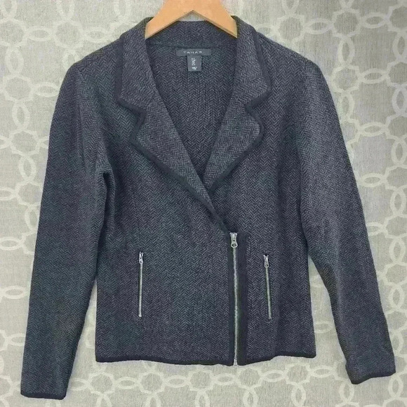 Tahari Extrafine Merino wool Half Zip Women's Blazer S - Picture 1 of 9